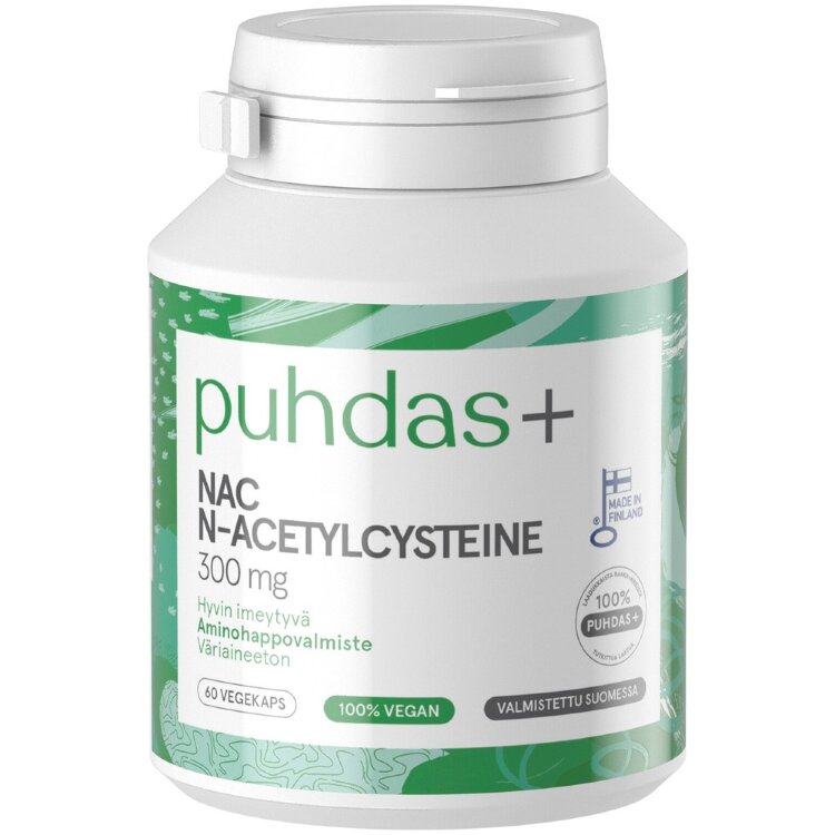 Puhdas+ NAC 300 mg 60 vegekaps