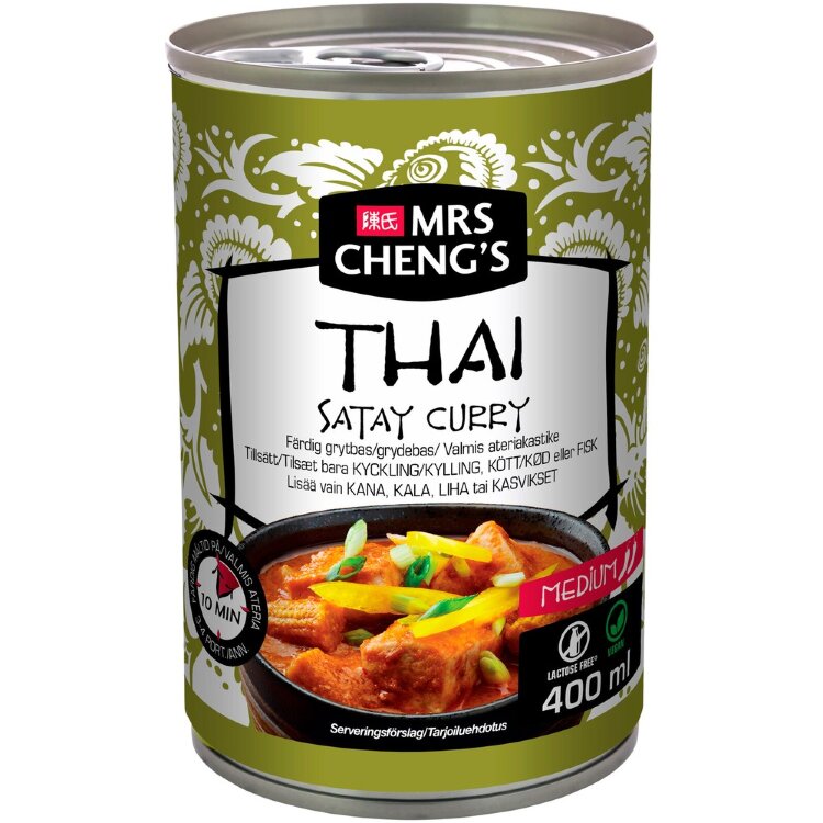Mrs Cheng's Thai Satay Curry Ready Meal Sauce 400ml