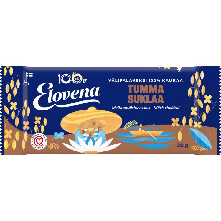 Elovena 30g Dark Chocolate Snack Biscuit 100% Oats
