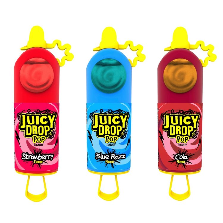 Bazooka Juicy Drop Pop Stick Candy With Liquid Flavor Jelly 26g