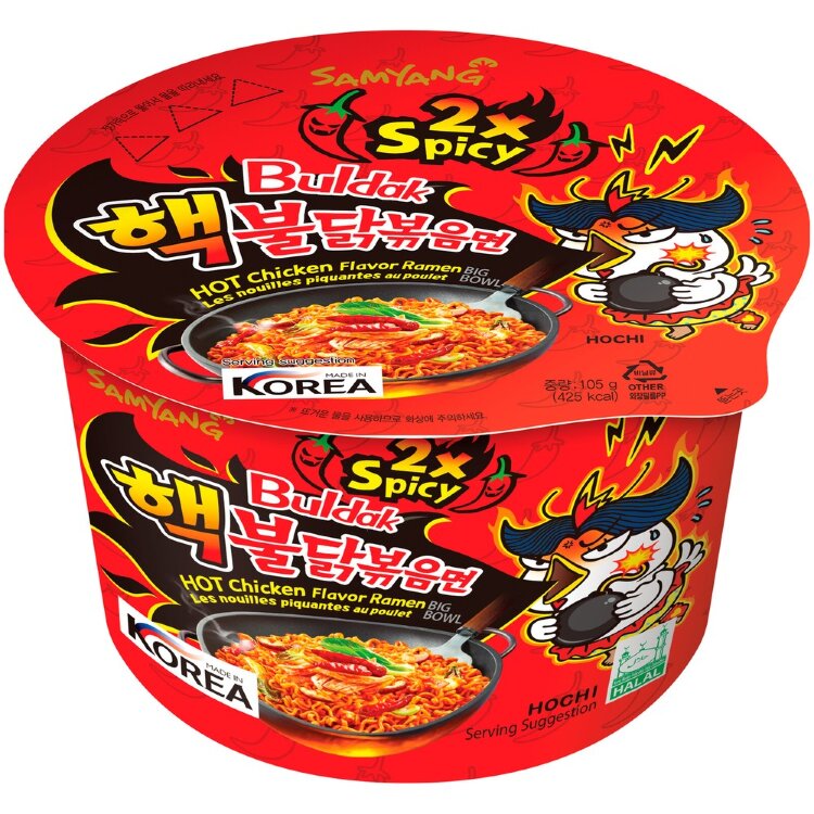 Samyang Buldak Ramen Hot Chicken Big Bowl Extreme 2x Spicy 105g