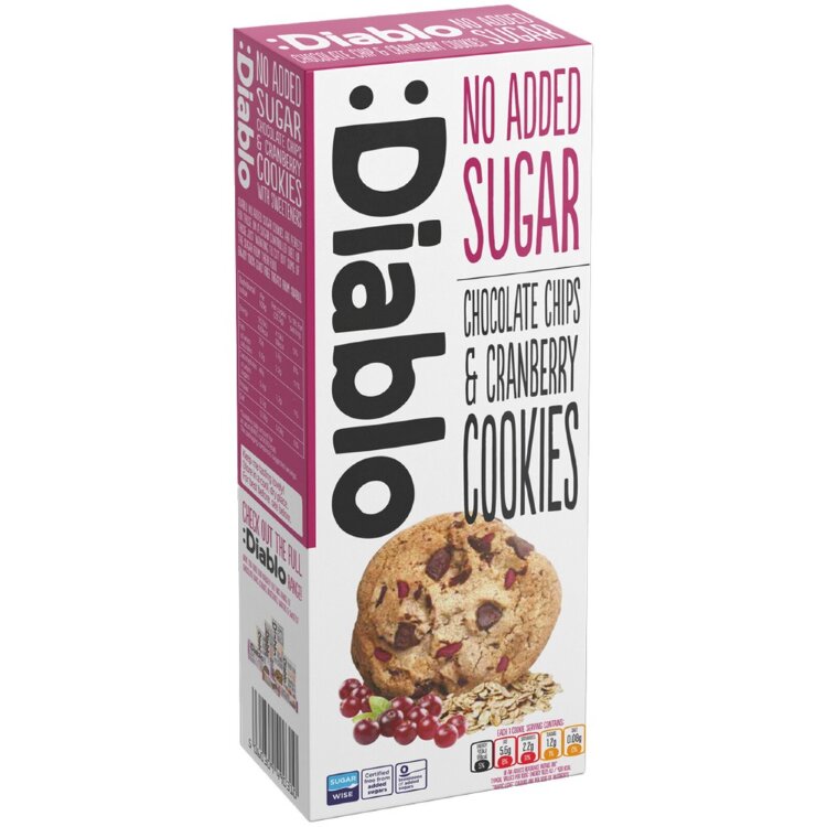 Diablo Chocolate-Cranberry Cookie Without Added Sugar 135g