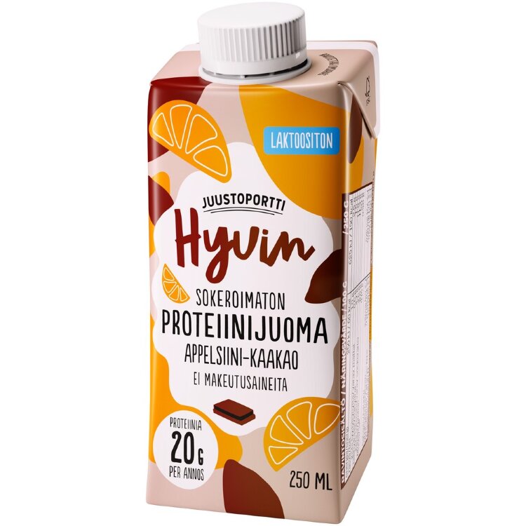 Juustoportti Well Protein Drink 250 ml Orange-Cocoa Lactose Free
