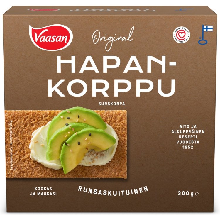 VAASAN Rye Crispbread 300g Whole Grain Rye Crispbread