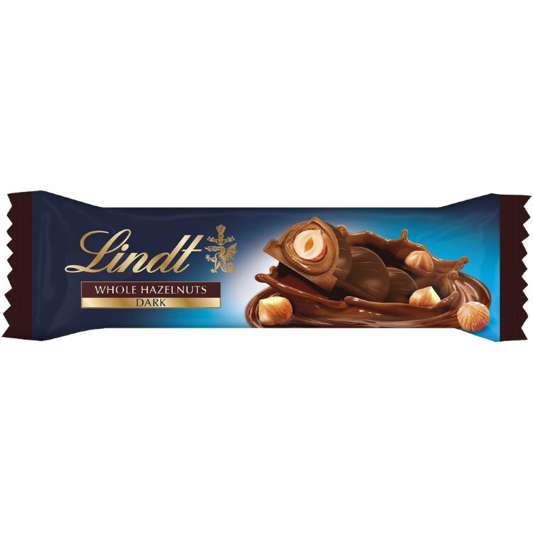 Lindt Dark Chocolate Bar with Hazelnut Filling and Whole Hazelnuts 35g