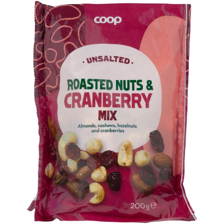 Coop Roasted Nut And Cranberry Mix 200g Unsalted