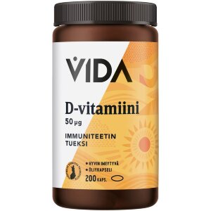 Vida D-vitamin Preparation D-vitamin 50 µg 200 Capsules / 79 g