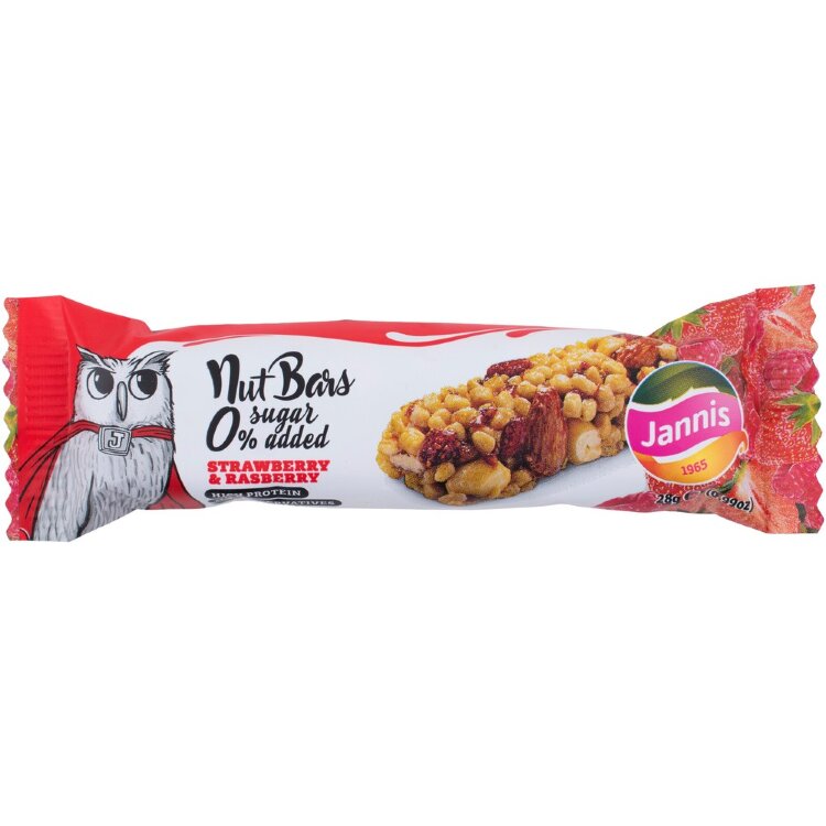 Jannis Nut Bar Strawberry And Raspberry 28g