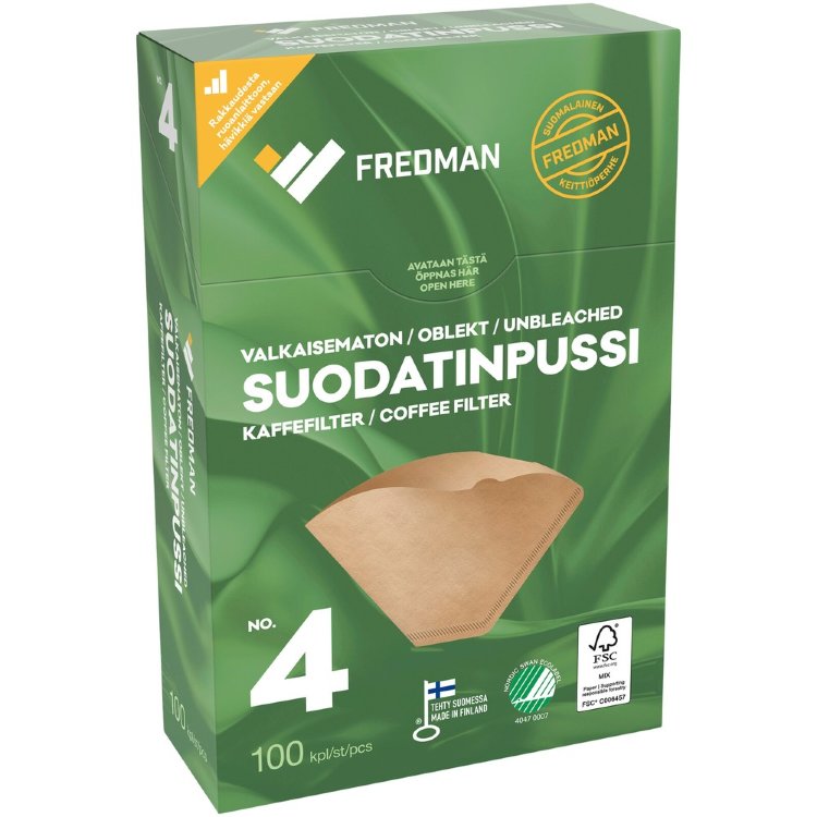 Fredman Filter Bag No 4 Unbleached 100 pcs