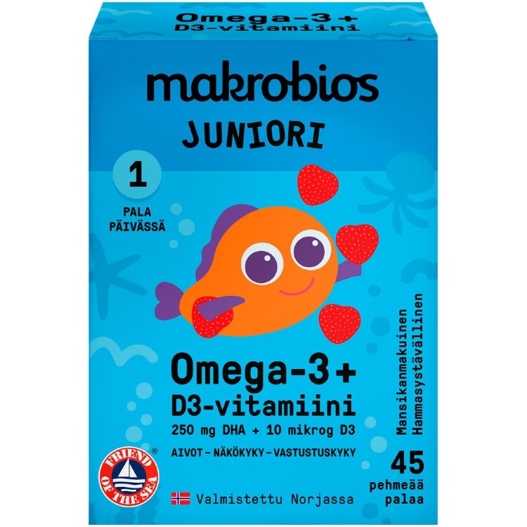 Makrobios Junior Omega-3 + Vitamin D3 45 pcs 63g