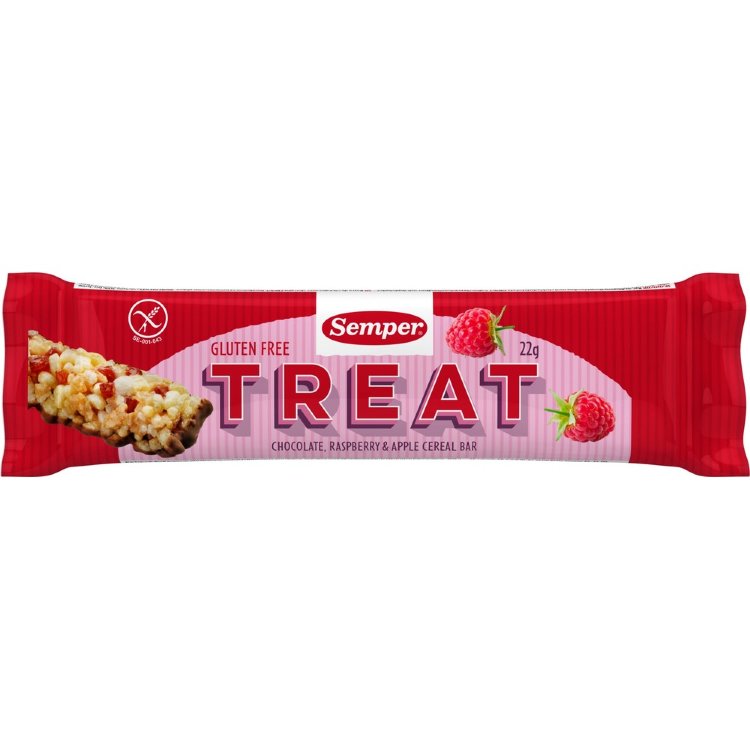 Semper Gluten-Free Treat Chocolate Raspberry and Apple Cereal Bar 22g