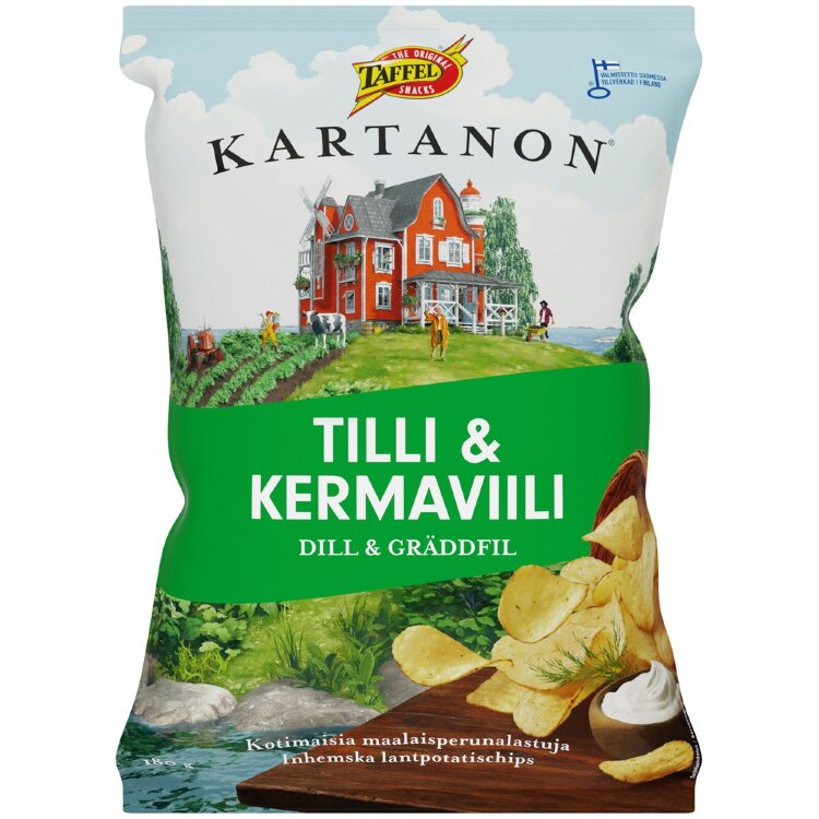 Taffel Kartano Dill & Sour Cream Flavored Chips 180g