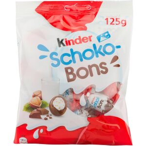Kinder Schokobons Milk Chocolate with Milky Hazelnut Crumble Filling 125g