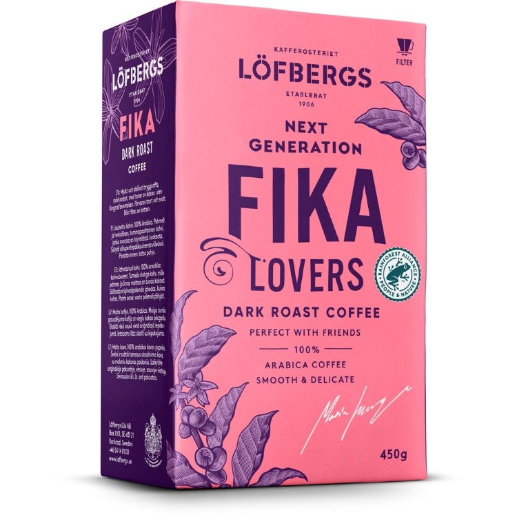 Löfbergs Next Generation Coffee Lovers Fika Dark Roast Filter Coffee 450 g Rainforest Alliance