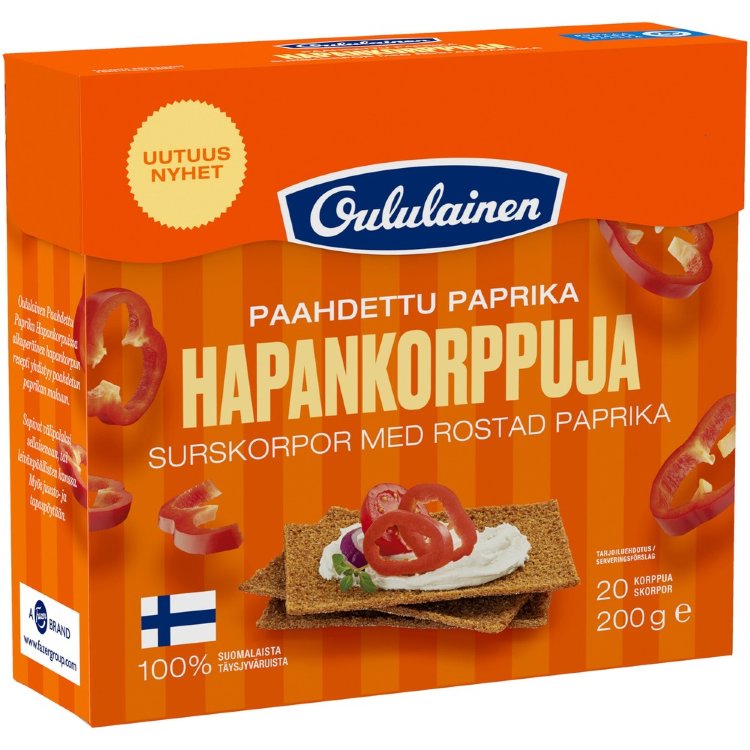 Oululainen Roasted Paprika Hapankorppu 200 g