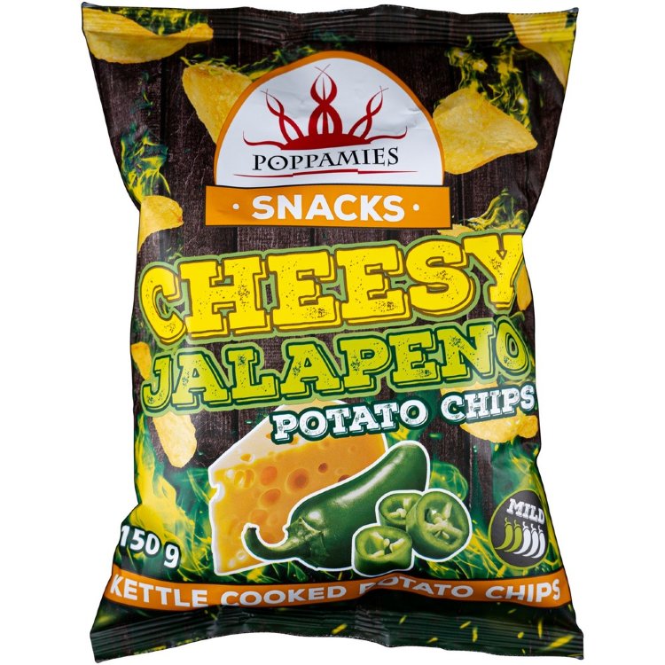 Poppamies Snacks Cheesy Jalapeno Potato Chips 150g