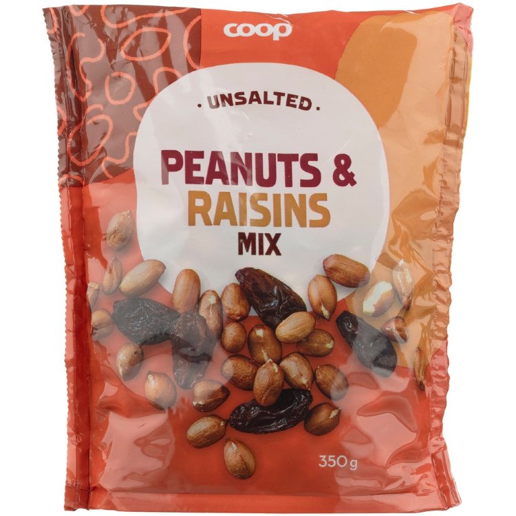 Coop Peanut-Raisin Mix Unsalted 350g