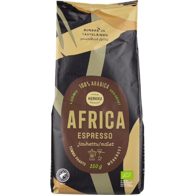 Herkku Organic Africa Espresso 350 g ground dark roast