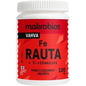 Makrobios Strong Iron 100mg+ Vitamin C 60 Tablets 30g