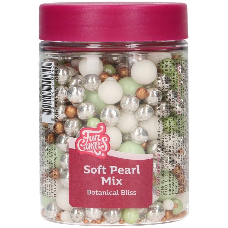 FunCakes Soft Sugar Pearls, Botanical Bliss Mix 80 g