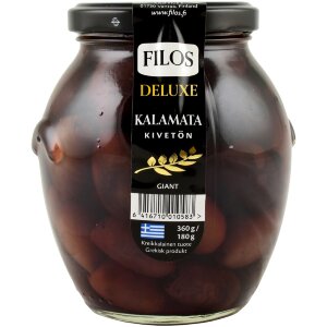 Filos Deluxe 360/180g Kalamata Olive Pitted Giant