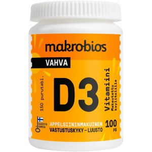 Makrobios Strong D3 Vitamin Orange 100mcg 150 Tablets 53g
