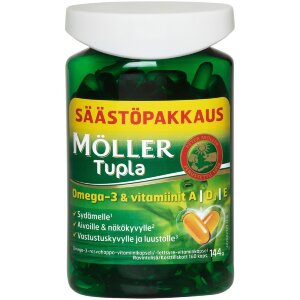 Möller Double Savings Pack Omega-3 Fatty Acid Vitamin Capsule Dietary Supplement 144g/160caps