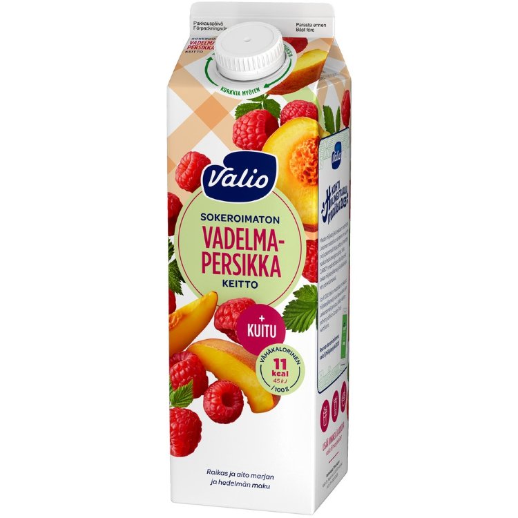 Valio Raspberry-Peach Soup + Fiber 1 kg Unsweetened