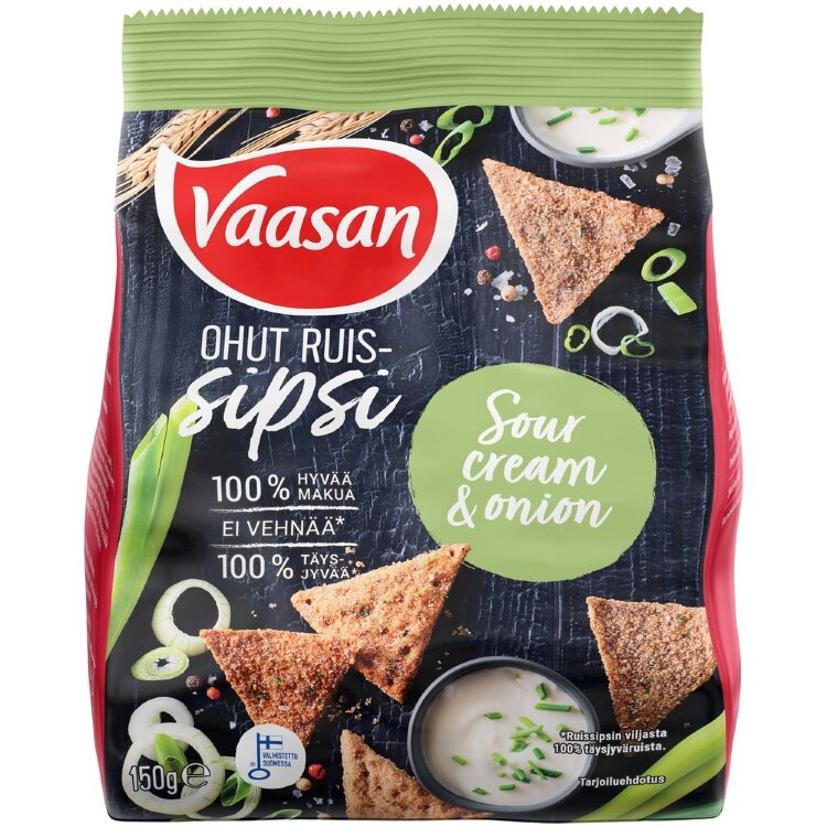 Vaasan Rye Chips Sourcream & Onion 150g