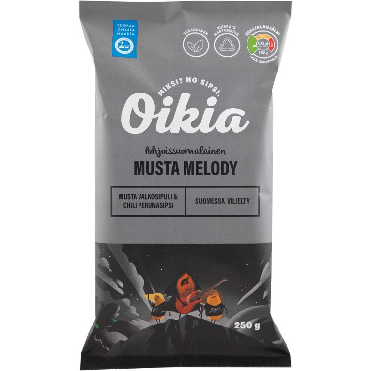 Oikia Musta Melody Black Garlic & Chili Potato Chips 250g