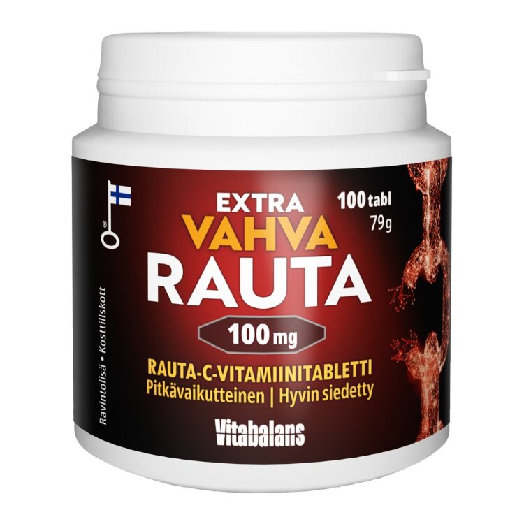 Extra Strong Iron 100 mg 100 tablets, Iron-C Vitamin Tablet, Vitabalans