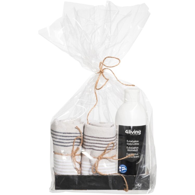 4Living Gift Pack Fragrance 500 ml & Bath Towels 60x50 cm 2 pcs Eucalyptus Set