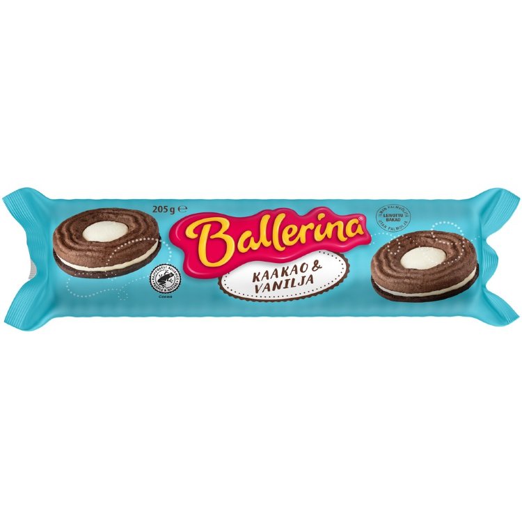 Kantolan Ballerina Cocoa and Vanilla Filled Cookie 205g