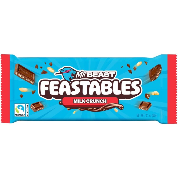 MrBeast Feastables Milk Crunch Milk Chocolate Bar 60g