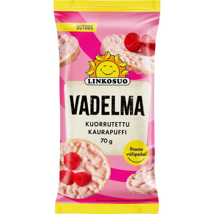 Linkosuo Coated Oat Puff Raspberry 70g