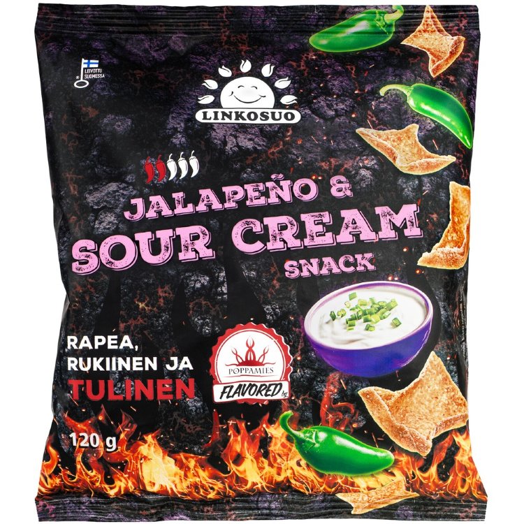 Linkosuo x Poppamies Snack Jalapeno & Sourcream 120 g