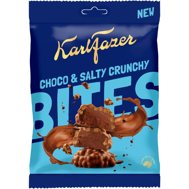 Karl Fazer Choco & Salty Crunchy Bites Bag 94g