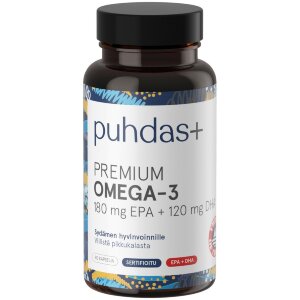 Puhdas+ Omega-3 180mg EPA+120mg DHA 80 Capsules