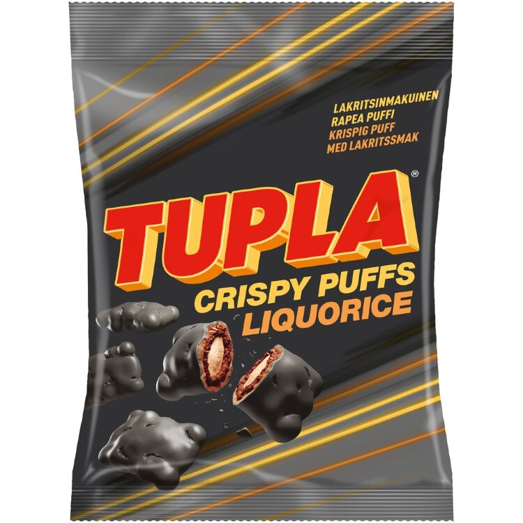 Tupla Crispy Puffs Liquorice Candy 140g