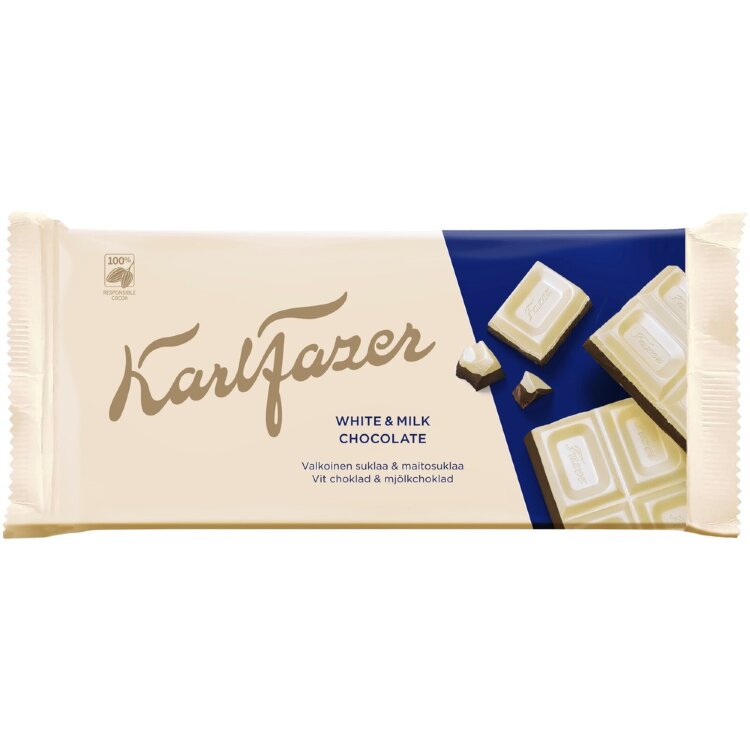 Karl Fazer White & Milk Chocolate Bar 131 g