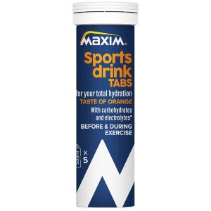 Maxim Total Hydration Orange taste Effervescent Tablet Containing Carbohydrates And Electrolytes 100g