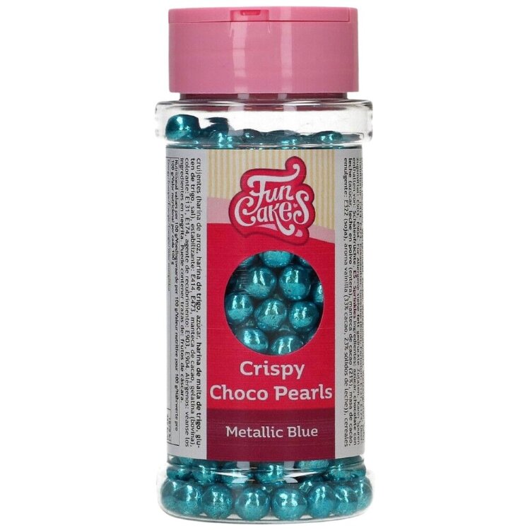 FunCakes Chocolate Pearls, Metallic Shine Blue 60g