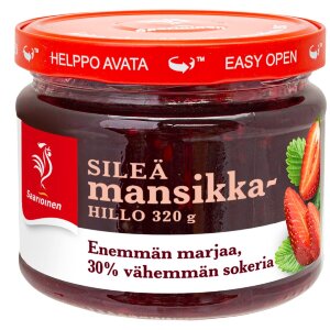 Saarioinen Smooth Strawberry Jam Less Sugar 320g