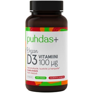 Puhdas+ Plant-Based D3 Vitamin 100 μg 60 Capsules