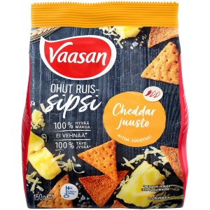 Vaasan Rye Chips Cheddar Cheese 150g