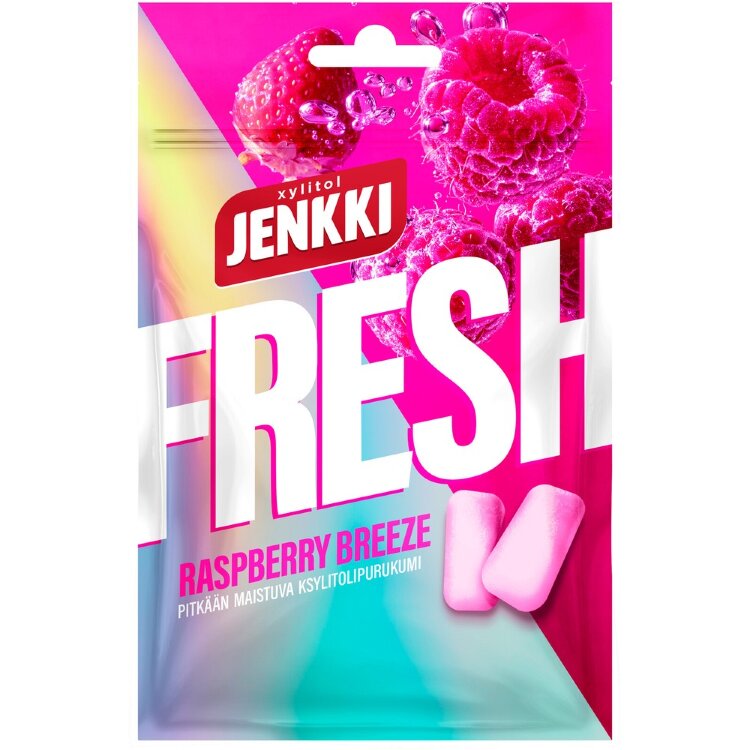 Jenkki Fresh Raspberry Breeze Xylitol Chewing Gum 35g