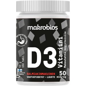 Makrobios D3-Vitamin Salmiak 50mcg 150 Tablets 53g
