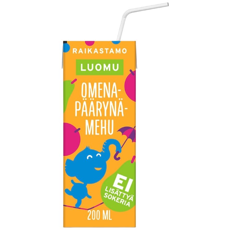 Raikastamo Organic Apple-Pear Juice Box 200ml