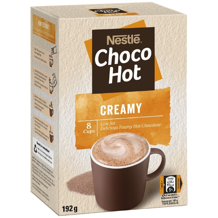 Nestlé 8pcs/192g Choco Hot Creamy Milk Cocoa Drink Powder Sachet