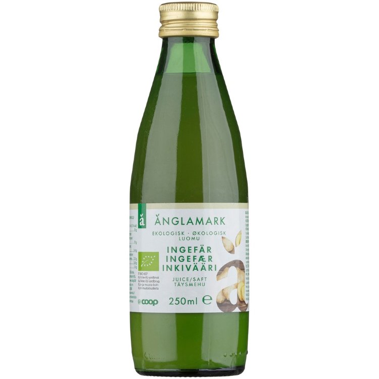 ORGANIC GINGER JUICE. Not from concentrate. Pasteurized.